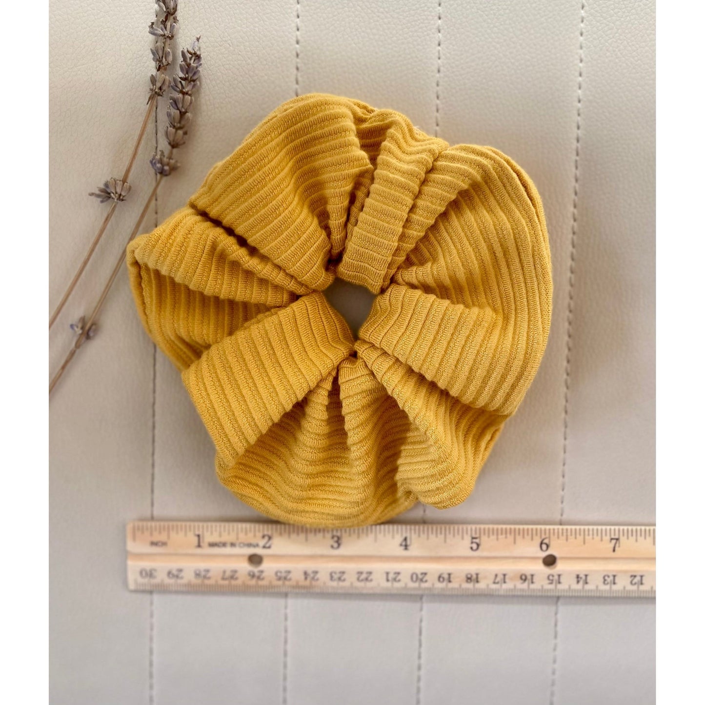 XL Extra Large Yellow Scrunchies Stripe Ottoman Knit Handmade - lalucianagh