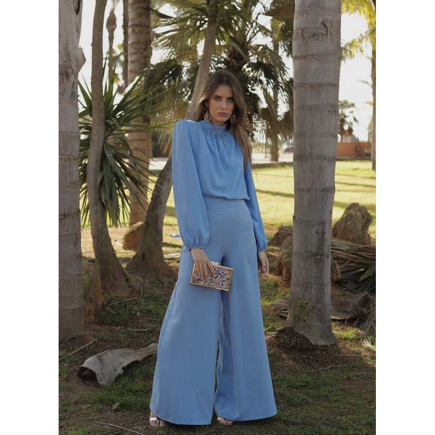 Women's Flared-leg Trousers with Invisible Zip Closure
