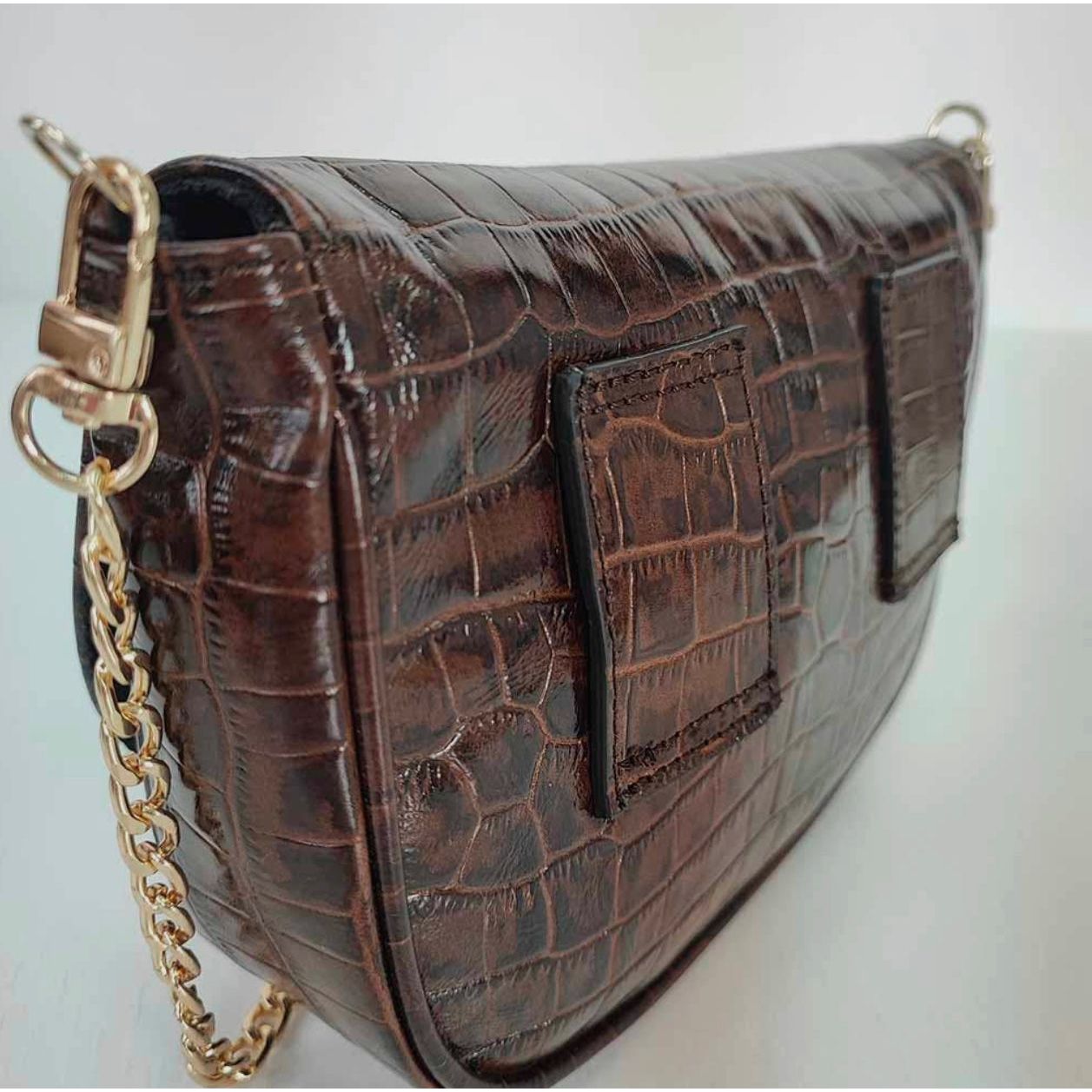 Chocolate Brown Crossbody Bag Shoulder Bag Real Cowhide Leather Bag Irish Gifts Gifts for Her - lalucianagh
