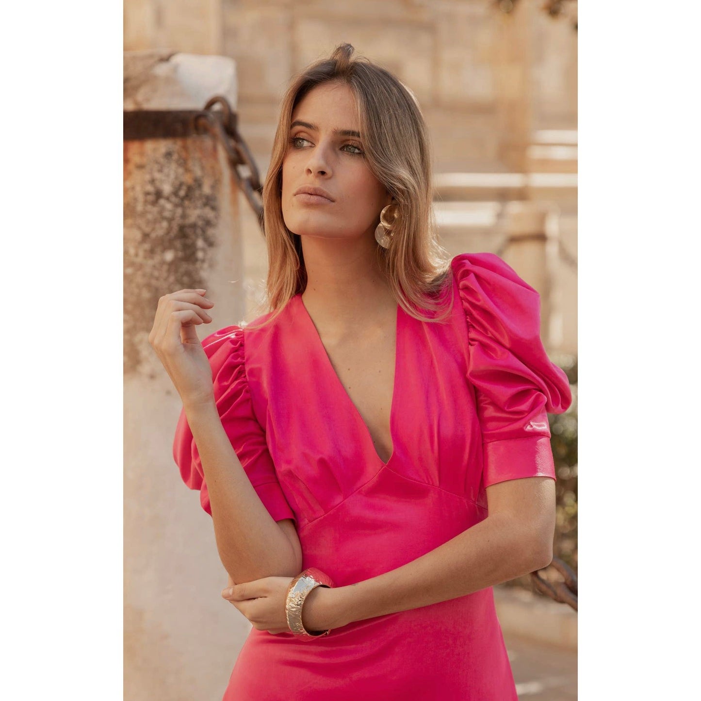 Women’s Puff Sleeve Mid-Length Dress