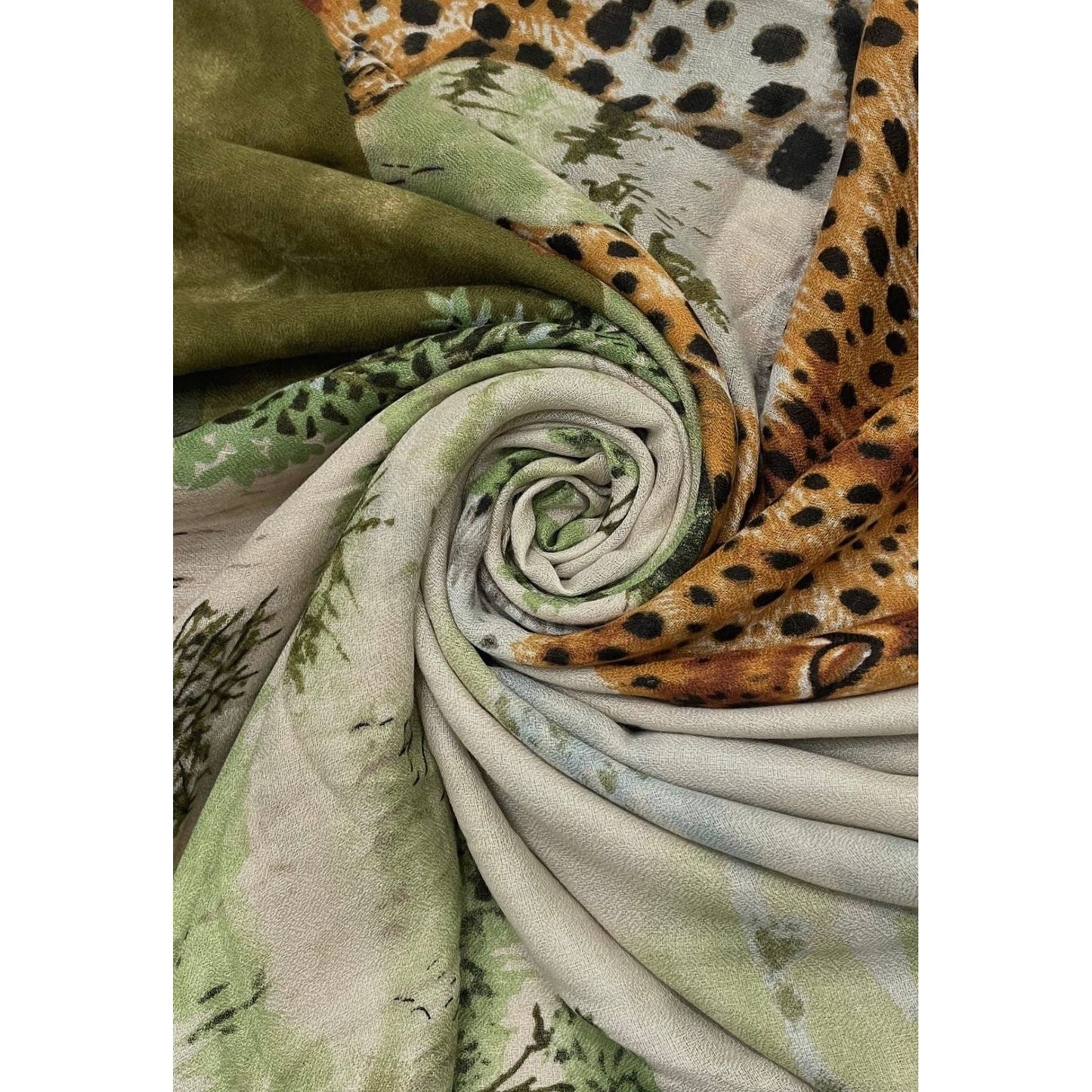 Wild Leopard Print Scarf with Border - lalucianagh