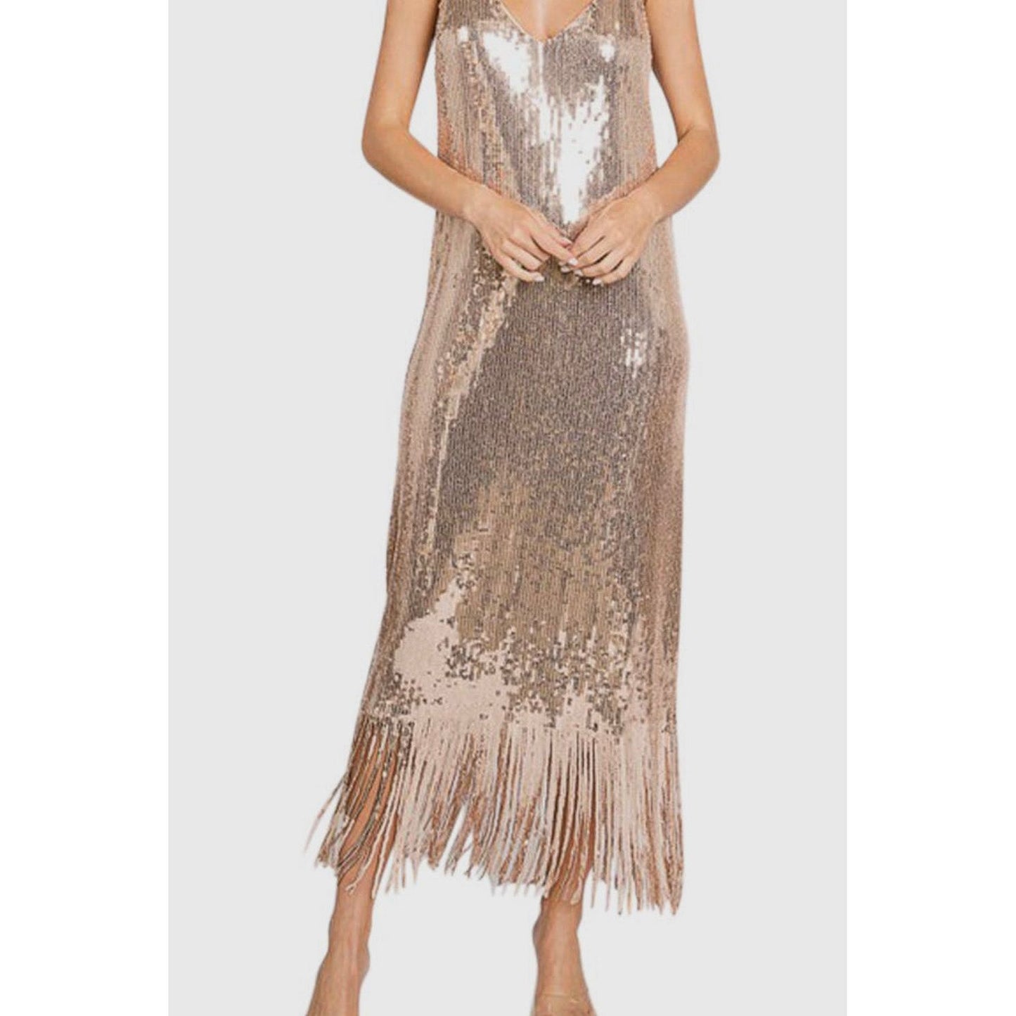 Sequined Dress Slip Dress Rosegold Sparkle Dress Party Dress