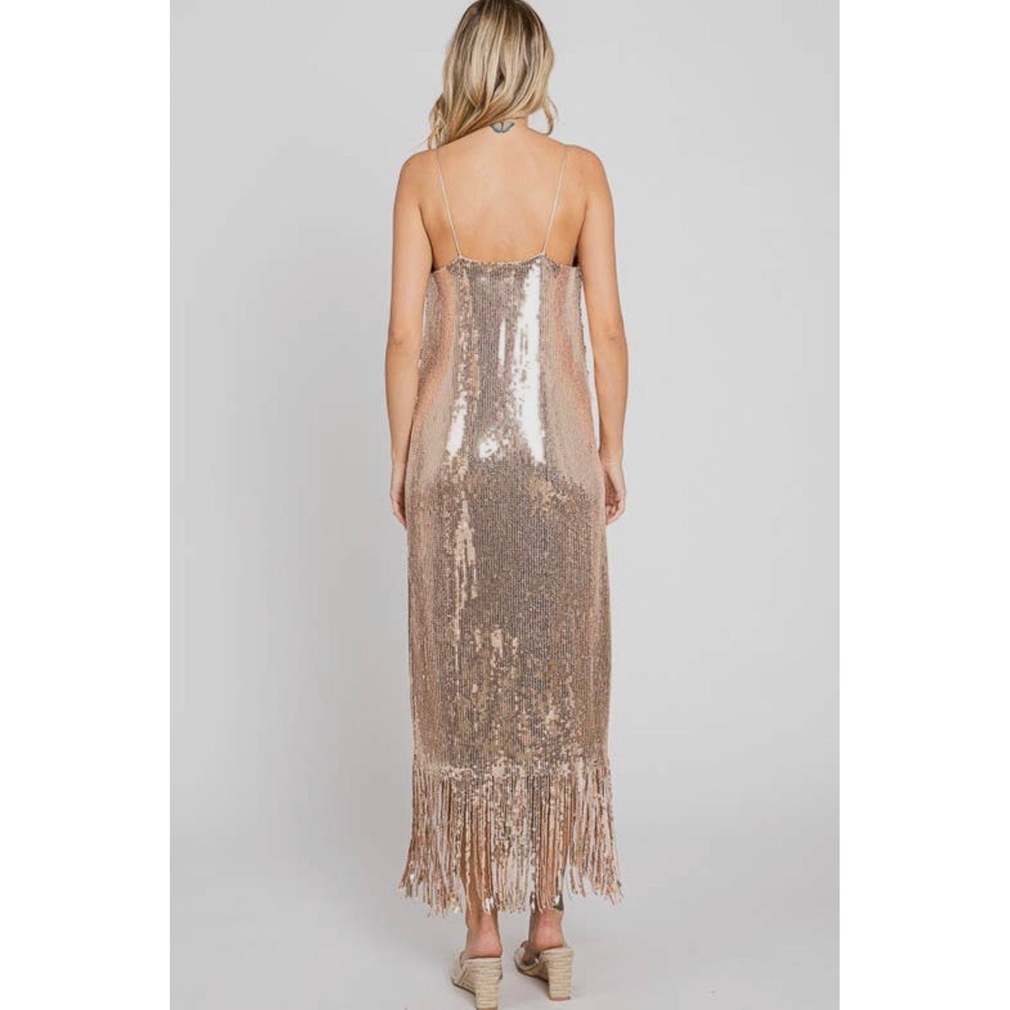 Sequined Dress Slip Dress Rosegold Sparkle Dress Party Dress
