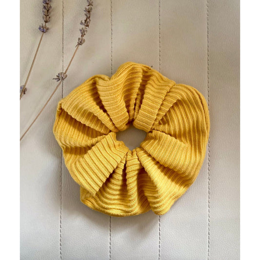 XL Extra Large Yellow Scrunchies Stripe Ottoman Knit Handmade - lalucianagh